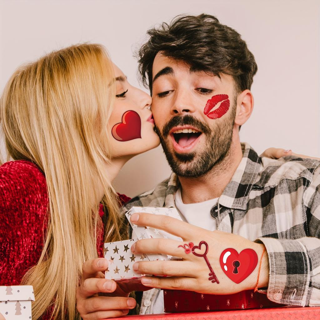 5pcs/1set, Love Themed Party Stickers, Holiday Date, Couple Confession Disposable Stickers, Featuring 40 Unique Designs.