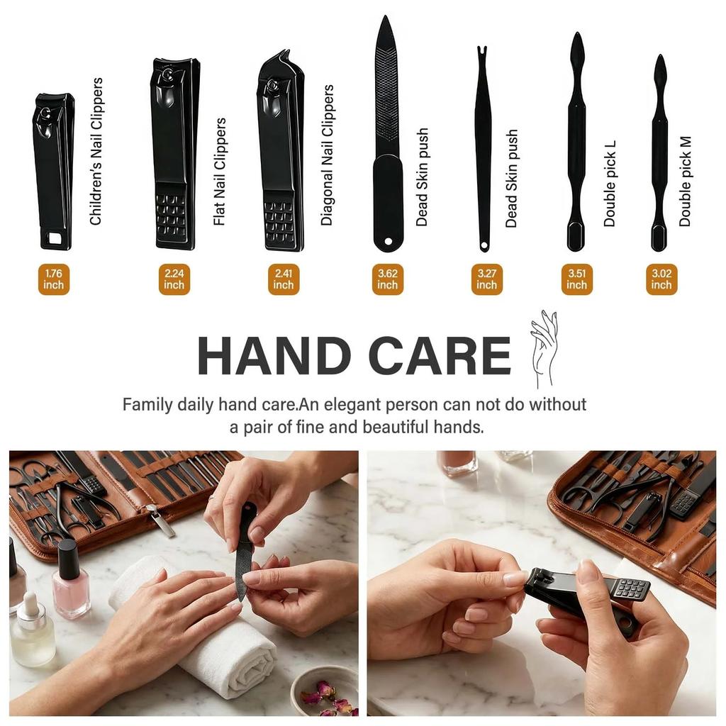Manicure Set Professional Nail Clipper Kit 26pcs Stainless Steel Manicure Kit, Nail Care Tools