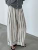 Lu Xi Japanese Retro Linen Striped Wide-Leg Pants - Spring 2026