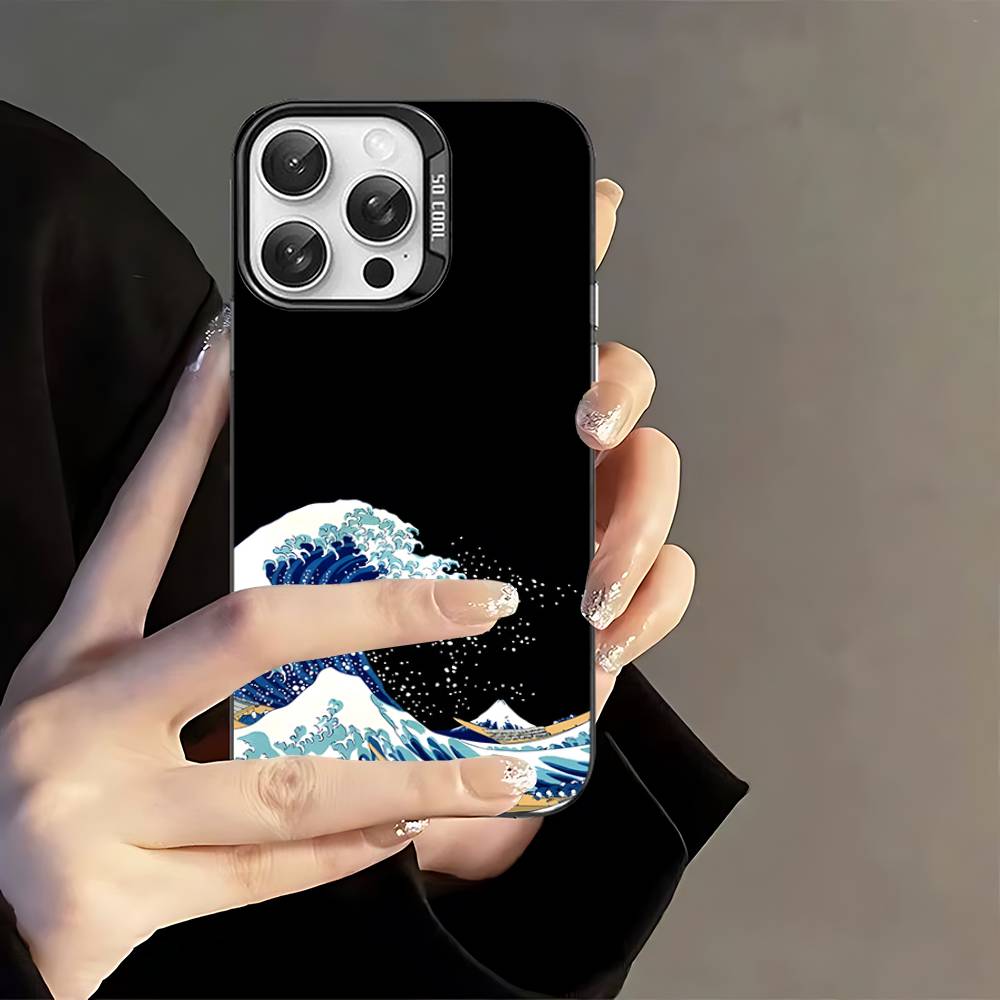 Japanese Waves Phone Case For IPhone 17 16 15 14 13 12 11 Pro Max Plus Pro Colorful Shell