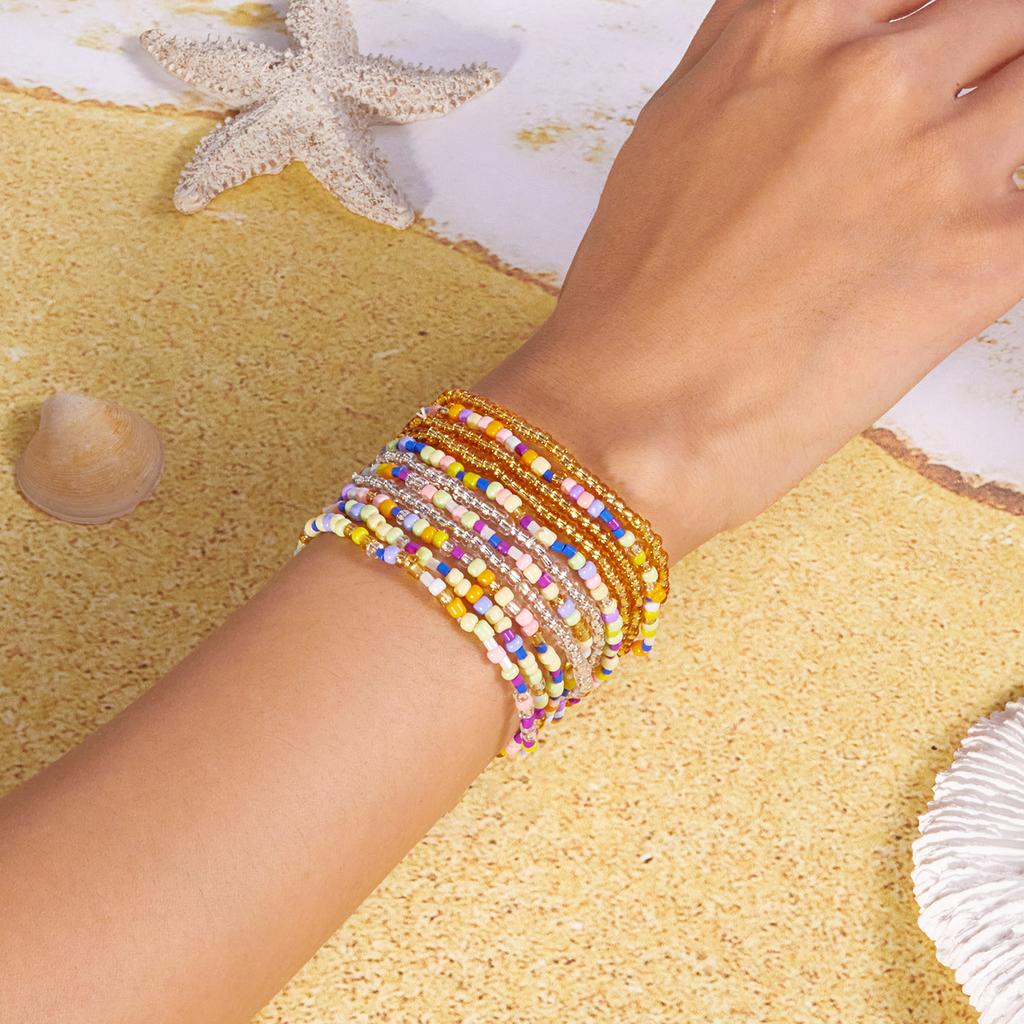 Boho Mermaidcore Muschel Samenperlen Armband Set für Damen Ästhetische Stapelbare Armbänder Handgefertigt Sommer Strand Muschel Schmuck Geschenk