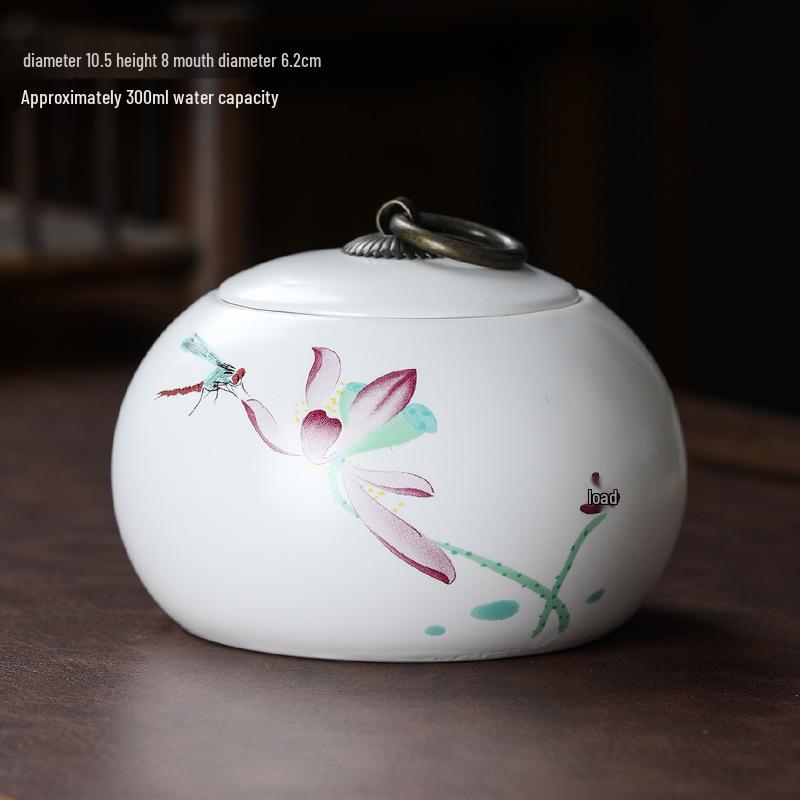 Ceramic Tea Caddy Souvenir: Small Moisture-Proof Jar for Pu-erh & White Tea, Ideal Gift with Logo