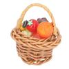 3pcs Dollhouse Fruit Basket Fun Simulation Innovative Miniature Woven Basket with 30pcs Fruit
