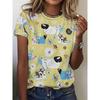 Cartoon Animal Full Picture 3D Digital Printing Harajuku Women's T-shirt