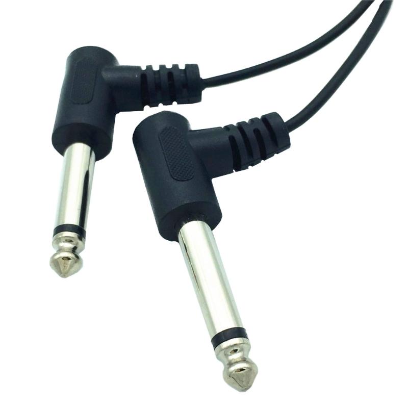 TRS Stereo 3.5mm Female Jack to Dual 6.35mm Male Plug Mono TS Right Angle Audio Adapter Y Splitter Cable Mixer Cable