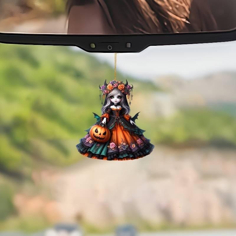 Witch Halloween Pumpkin Pattern Acrylic Pendant For Holiday Decoration Prop