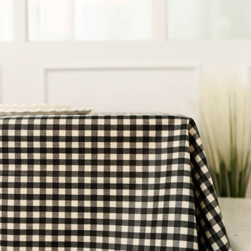 Melancheck Black Waterproof Tablecloth