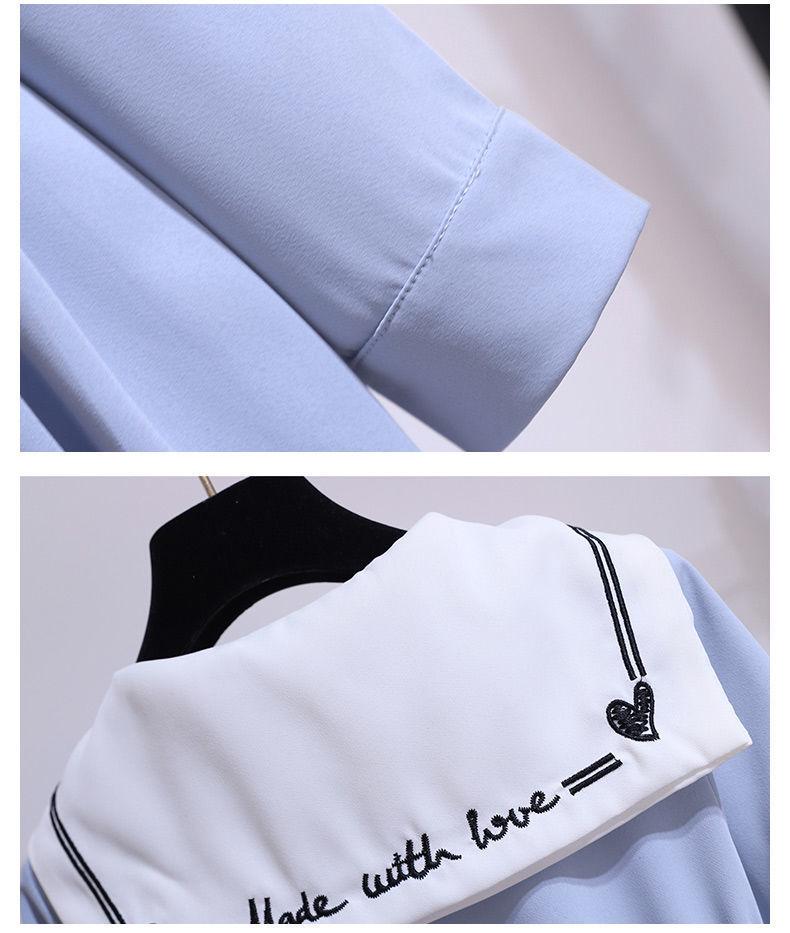 Girls' Navy Collar Princess Dress - College Style, Spring & Autumn Fashion