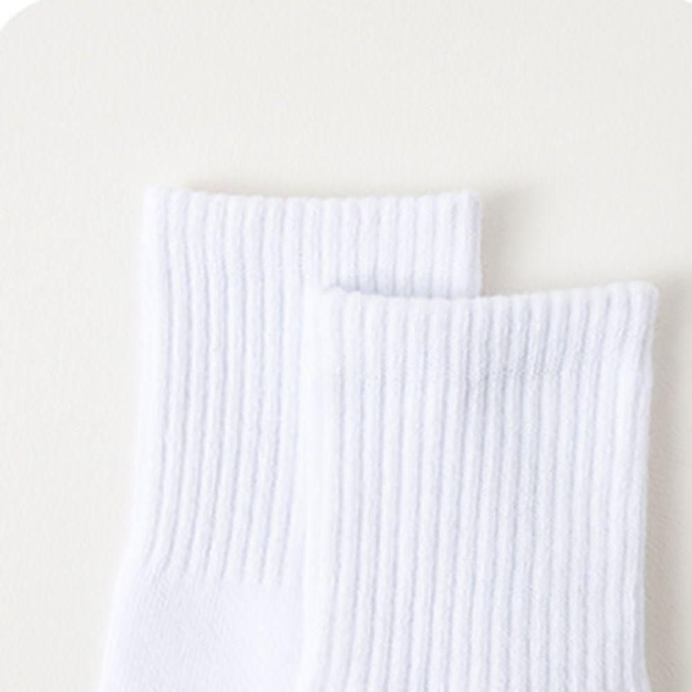 4/6Pairs Simple Men's Mid-calf Socks Hosiery Sports Sock Casual Men Tube Socks  Outdoor