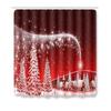 4pcs Shower Christmas Curtain Toilet Cushion Set Cover Mat Pad Rug Xmas Bathroom