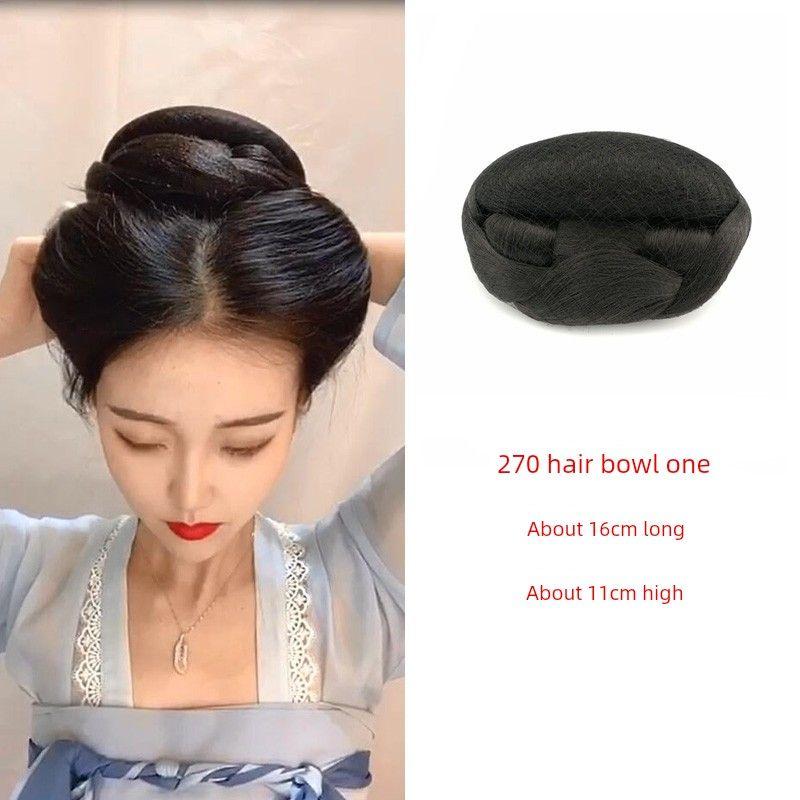 Han Chinese Clothing Chignon Chenggexing Zhao Lusi Same Style Bun Chinese Ancient Style Modeling Pad Hair Horn Cable Stitch Bag Accessories