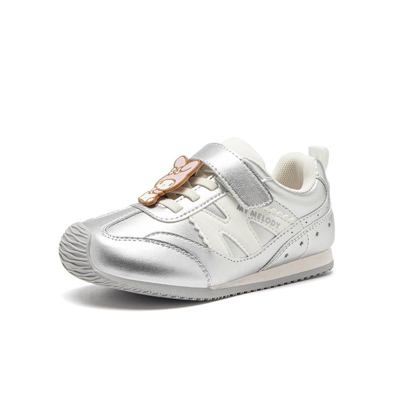 

Girls Autumn 2025 Non-slip Velcro Sneakers: Comfortable Melody Thin Sole Casual Trainers 36 серебряный