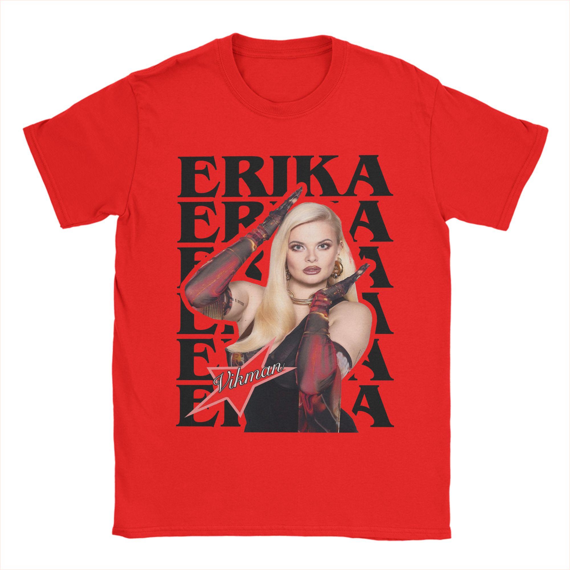 Mens Erika Vikman Ich Komme Eurovision 2025 Finland T Shirts 100 Cotton Tops Crazy Short Sleeve Round Collar Tees TShirts S