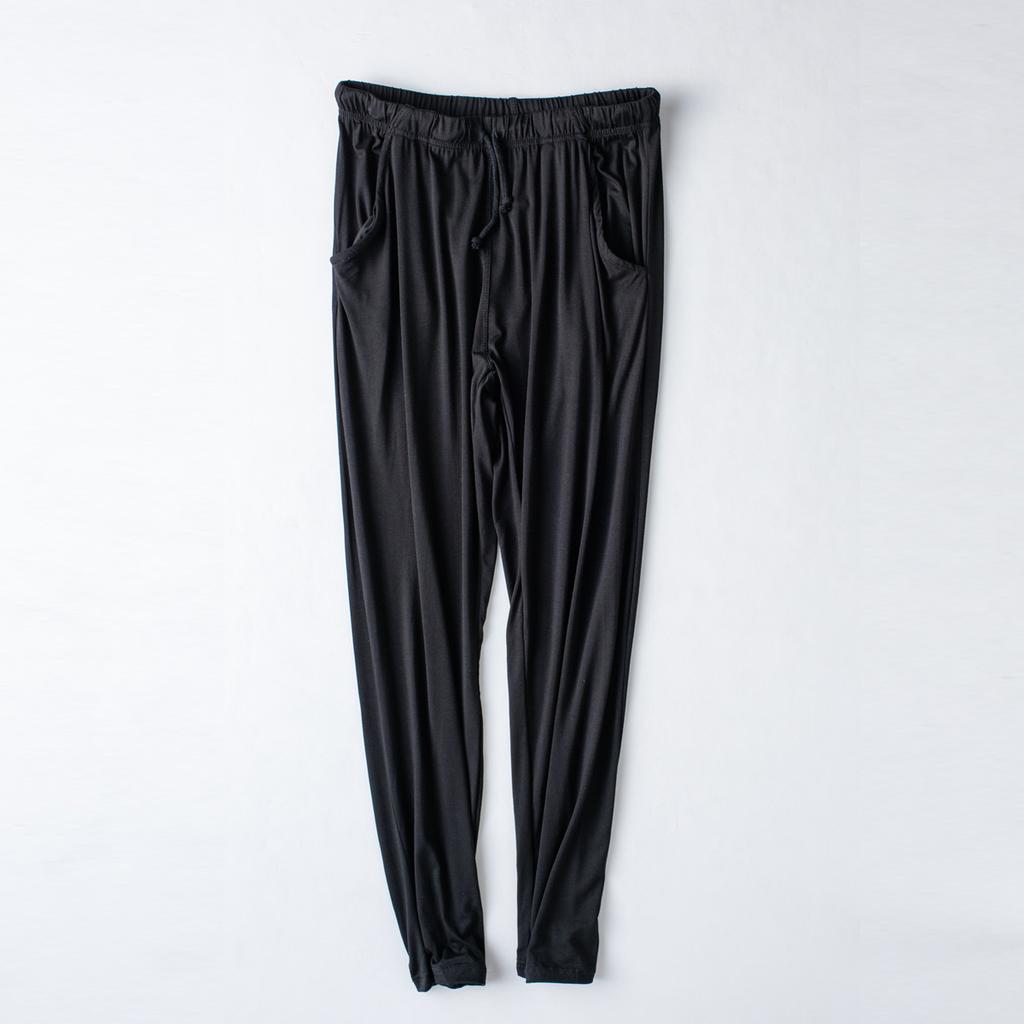 Women's Modal Long Pajama Pants, Japanese Korean Loose Straight Leg Casual Trousers, High Stretch Thin Yoga Loungewear Pants with Pockets