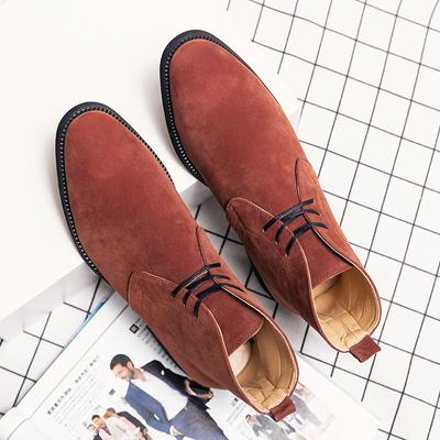 Nueva Moda Hombre Botas Formales de Vestir Cómodas de Cuero de Ante Botines de Tobillo para Hombre de Caña Alta con Cordones Calzado de Negocios para Exterior Botas
