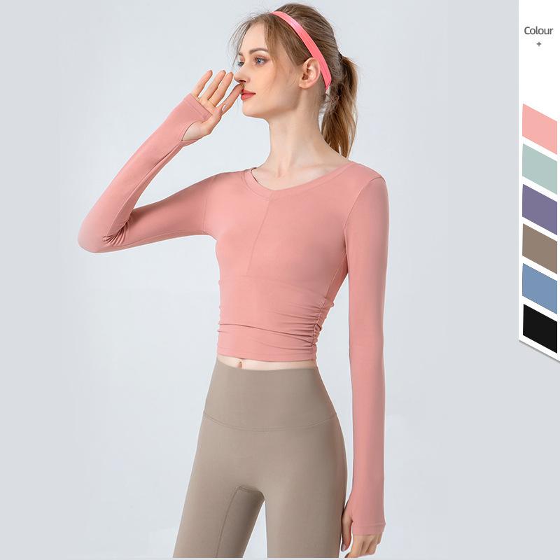 Women's autumn and winter long sleeved skin friendly yoga fitness top