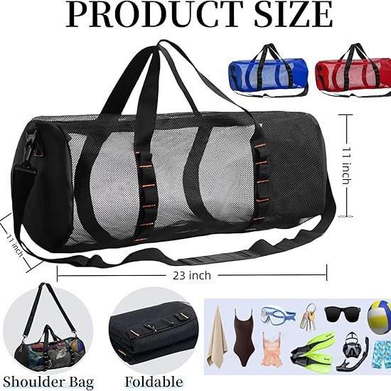**Multi-Use Mesh Backpack: Beach, Sports, Swimming, Portable Storage**