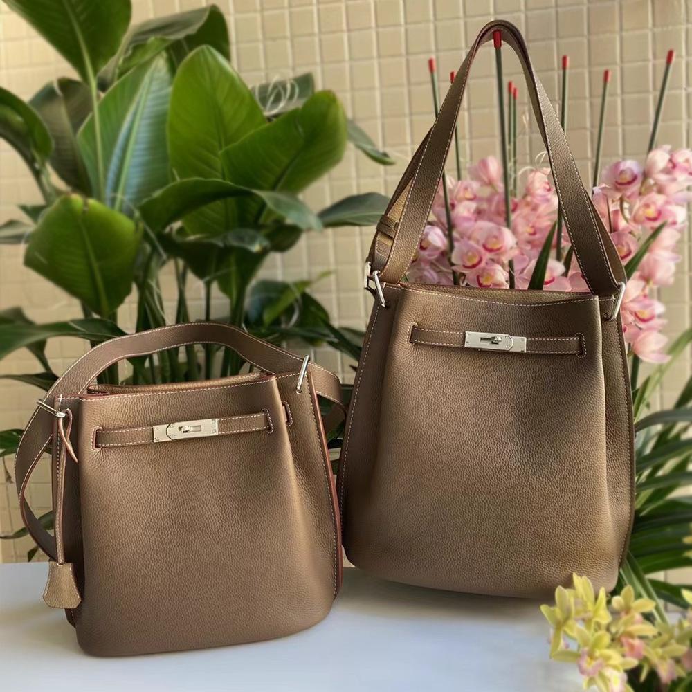 Τσάντα από δέρμα αγελάδας Νέα χιαστί τσάντα-κουβάς Μοντέρνα casual τσάντα ώμου για κάτω από τον ώμο Πρώτο στρώμα δέρμα αγελάδας Κάθετη τσάντα για καθημερινή χρήση