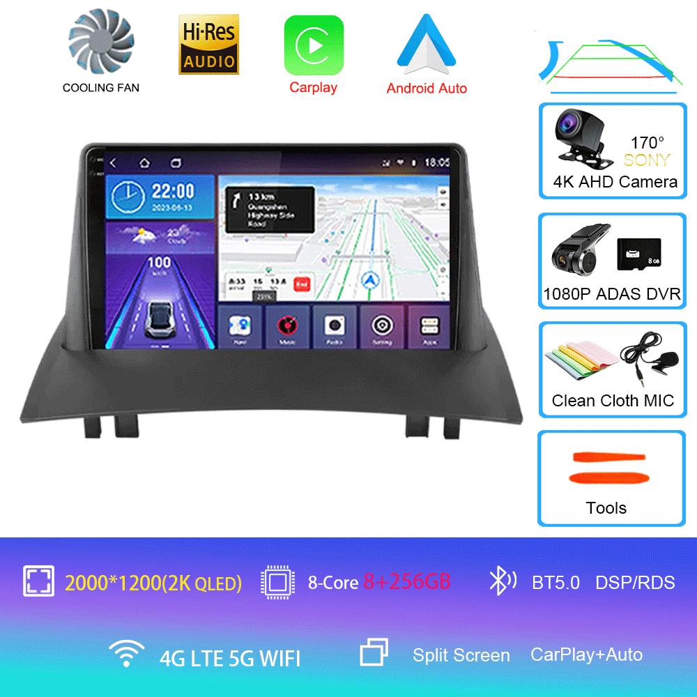 Android 14 2 Din Car Radio For Renault Megane 2 2002-2009 Multimedia Video Player Navigation GPS Stereo Head Unit