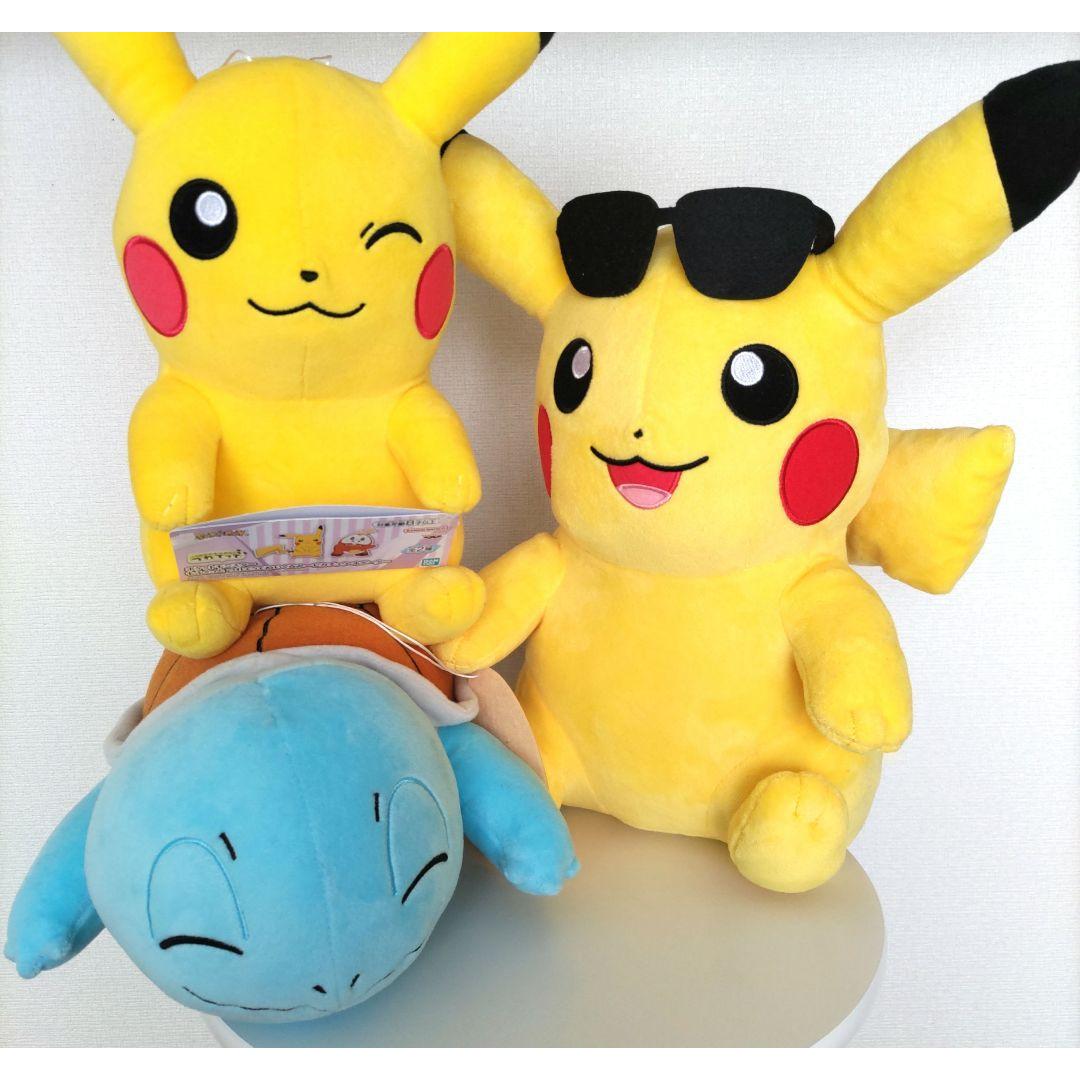 [New and unused] Pokemon stuffed toy Pikachu Squirtle 3-piece set
