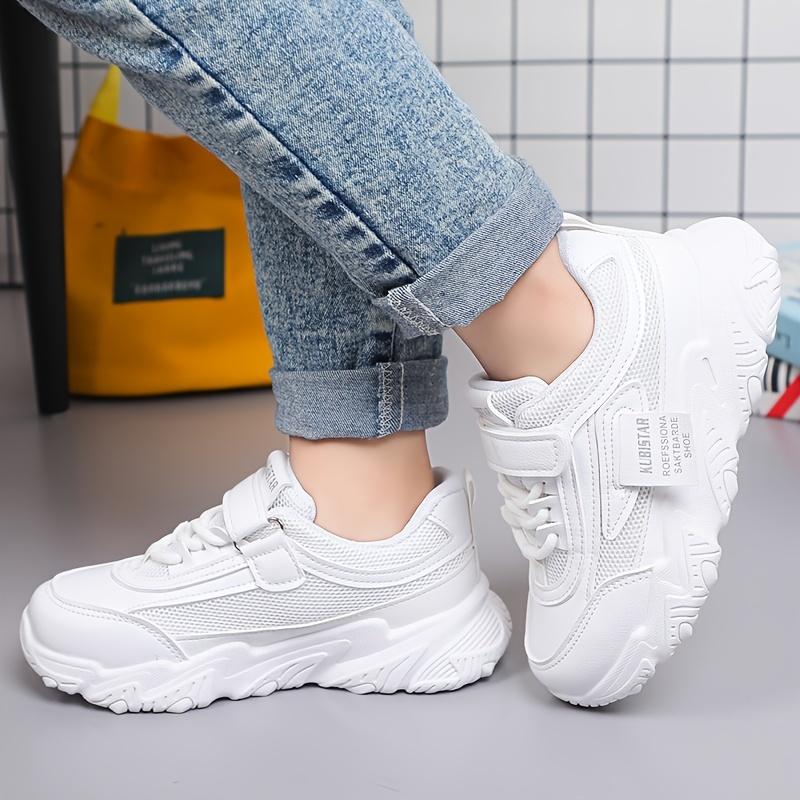 Trendy Low Top Mesh Sneakers For Girls, Breathable Lightweight Anti Slip Trendy Sneakers With Hook And Loop Fastener