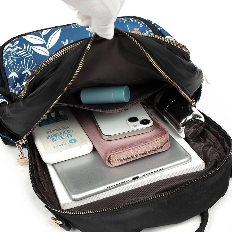 Lightweight Water-repellent Nylon Bag Large Capacity Women's Printed Backpack Student Schoolbag Outdoor Travel Bag