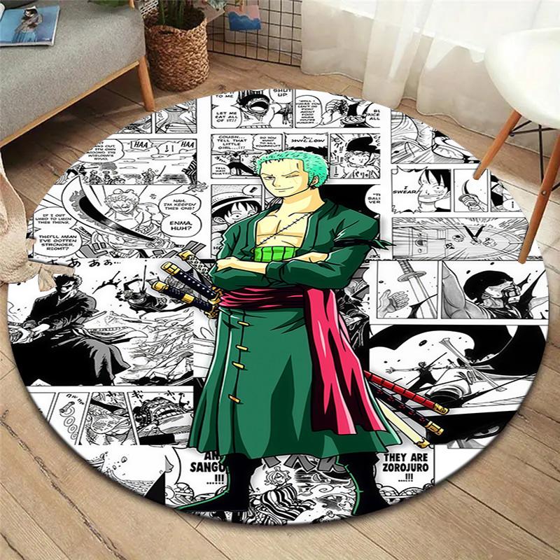 Roronoa Zoro Round Area Rug Carpet Rug For Living Room Bedroom Sofa Playroom Decor Nonslip Floor Mat