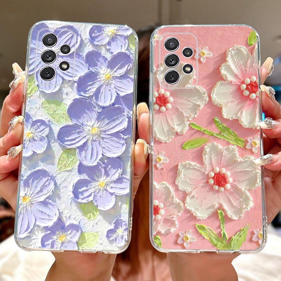 For Samsung Galaxy A52 Case SM-A525F Cover New Stylish Flower Butterfly Soft Silicone Phone Cases For Samsung A72 A52s 5G Fundas
