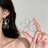 Exquisite Silver Floral Hollow Stud Earrings - Versatile & Stylish