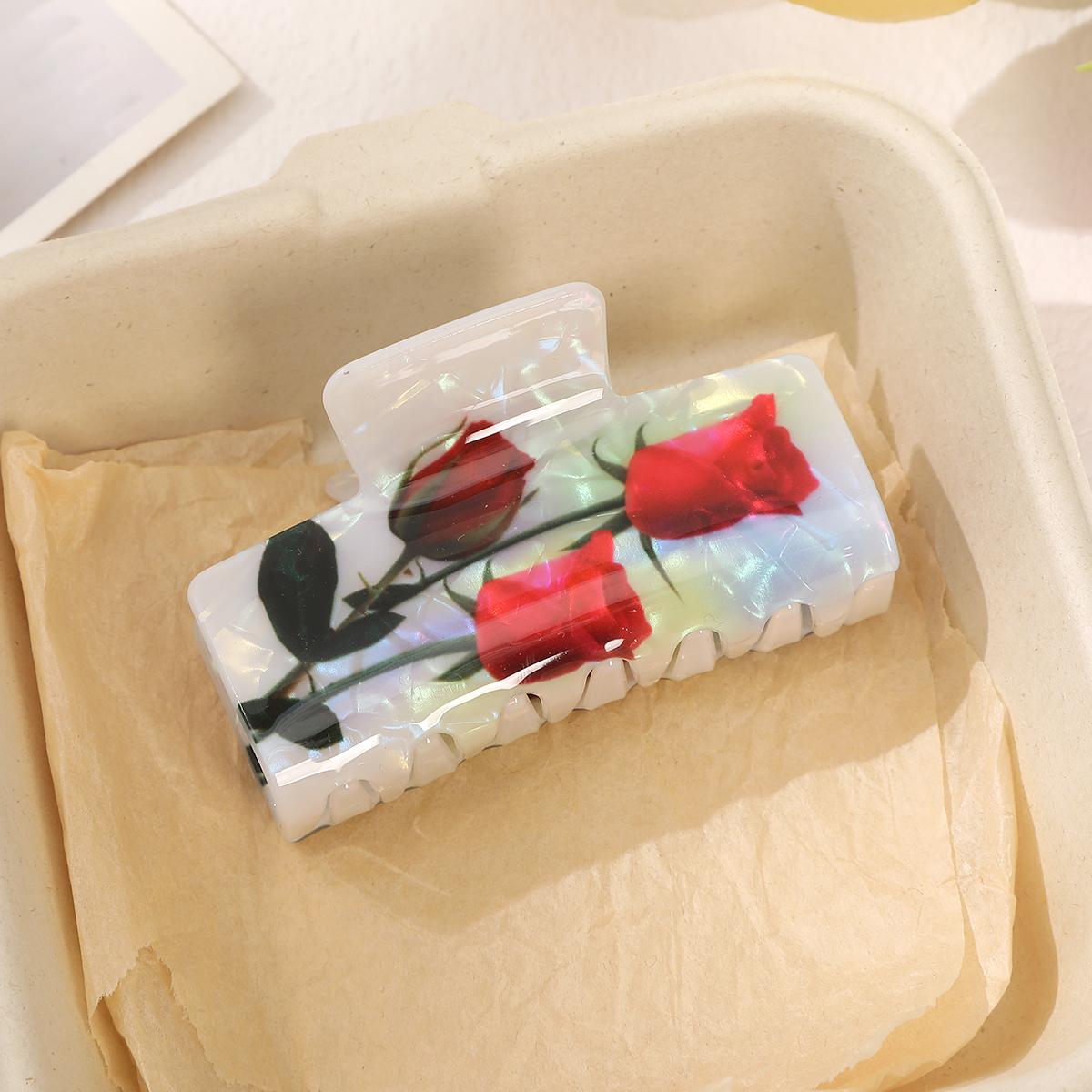 

AWAYTR Pastoral Tulip Hair Claws Fashion Acrylic Hair Clips Crab For Women Girl Gift Hair Accessories Valentine Headwear