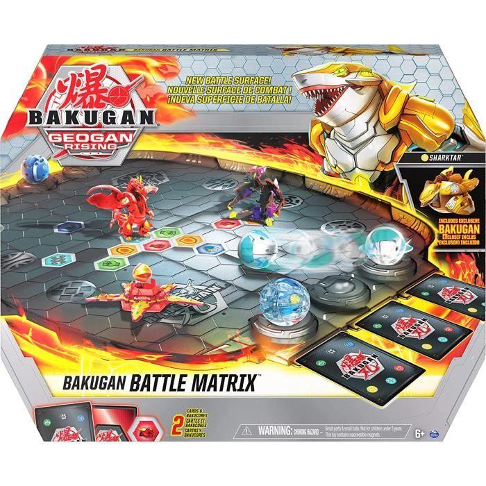 BAKUGAN - ARENE COMBAT BATTLE MATRIX SAISON 3 - 6060362 - Plateau De Jeu Luxe Sharktar Doré Exclusif Avec Billes Bakugan Et Cartes