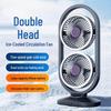 Dual-Head USB Desktop Fan with Light and Five Speeds for Home and Outdoor Use