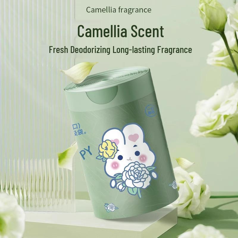 Camellia Portable Thickened Drawstring Garbage Bags - Universal for Kitchen, Dorm & Household Use