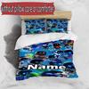 3pcs Duvet Cover Set (1*Duvet Cover + 2*Pillowcase, Without Core), Custom Name Cosmic Bot Crew Pattern Bedding Set, Home Bedroom Decor Gift