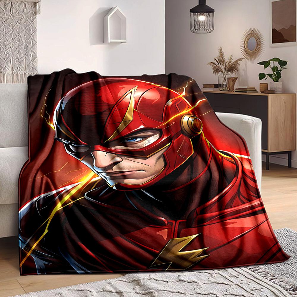1pc Flash superhero Blanket Lightweight Flannel Throw For Sofa, Bed, Travel, Livingroom, Office, Couch, Chair, And Bed