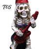 Gothic Lawn Ornaments Halloween Skeleton Gnome Musician Resin Figurine, Hand-Painted Statue with Guitar Hand Painted Crafts Saxophone, Mini