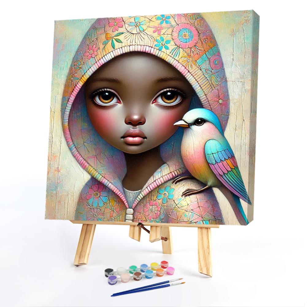 

Набор для рисования по номерам на холсте своими руками, масляная живопись, картина девушки, домашний декор для стен 40x40 см A414