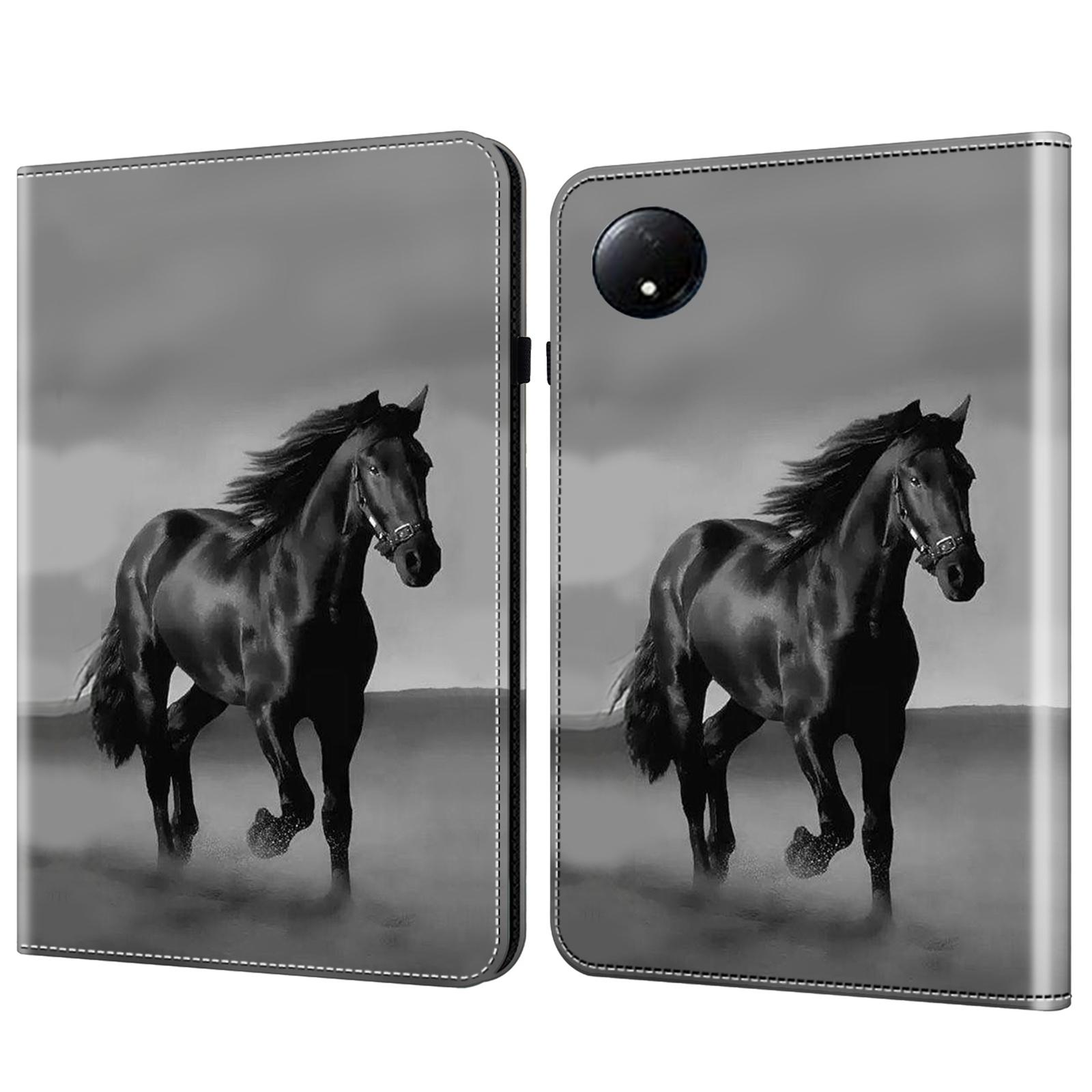 

Чехол для Xiaomi Redmi Pad SE 4G 8,7 дюйма, откидная подставка, кожаный чехол для планшета с принтом Black Horse