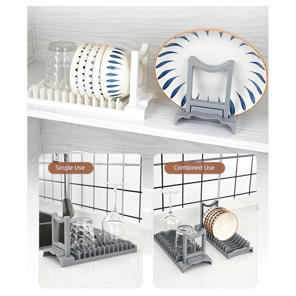 Plastic Bowl and Plate Drain Storage Rack Folding Dish Drying Rack Kitchen Supplies