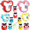 15-Piece Stainless Steel Cookie Cutters Mickey Series Cartoon Sandwich Mold Fruit Vegetable Stamp