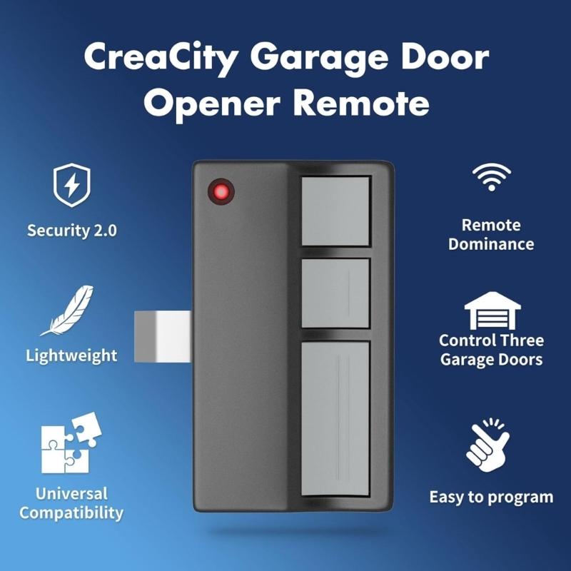 2 Pack Garage Door Remote Control Garage Door Opener Plastic Remote Suitable for Various Models with Secure Coding