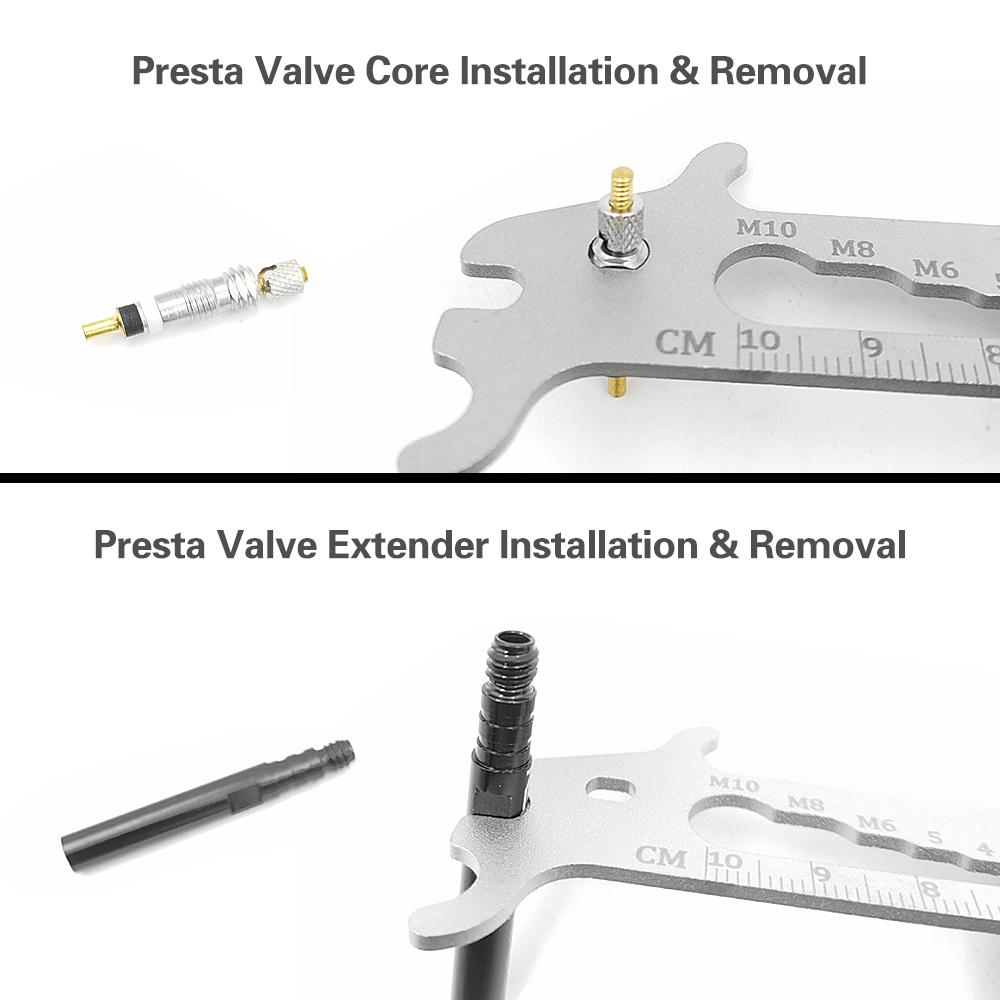 7 IN 1 Bike Chain Checker Chain Hook Bolt Measurement Bicycle Chains Wear Indicator Cycle Chain Tool  Presta Valve Core