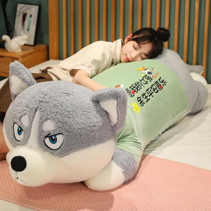 Large Party Husky Plush Doll Boys Bed Big Throw Pillow Girl Sleeping Doll Dog Birthday Gift