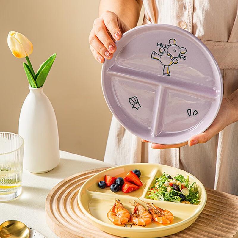 Cartoon Ceramic Divided Meal Plates