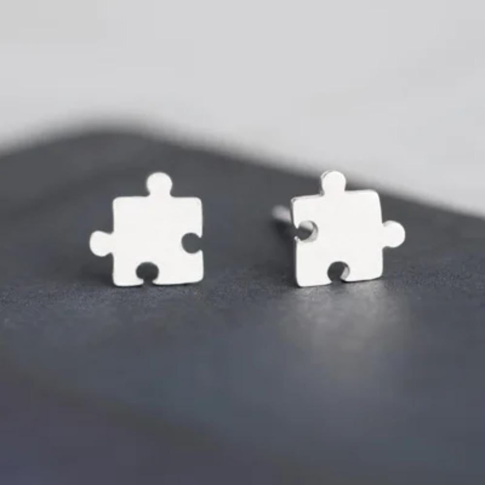 Silver Plated Korean Style Stud Earrings for Women Creative Ear Hole Design Allergy Free Fine Jewelry Accessories