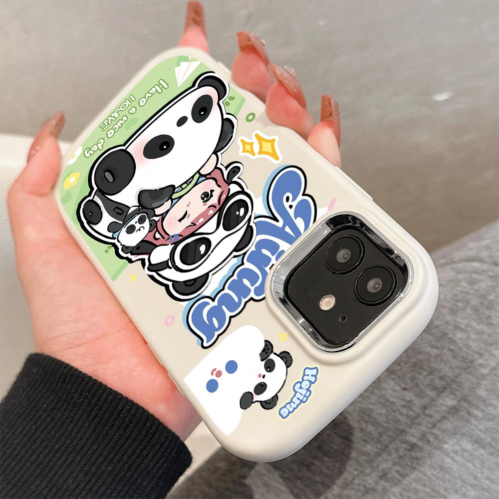 For iPhone 15 14 13 11ProMax 14 15 16 Samsung S25 S24 S23 S22 Redmi 10 13 14C Cartoon Black Cat Silver Edge Soft Liquid Silicone Protective Casing