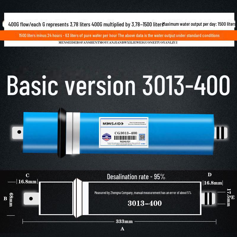 Hochentsalzungs-Umkehrosmosemembran 75/100/400/600G Universelles Wasserreiniger-Filterelement