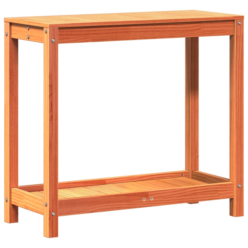 Plant Table with Shelf 82.5 x 35 x 75 cm Solid Pine Wood