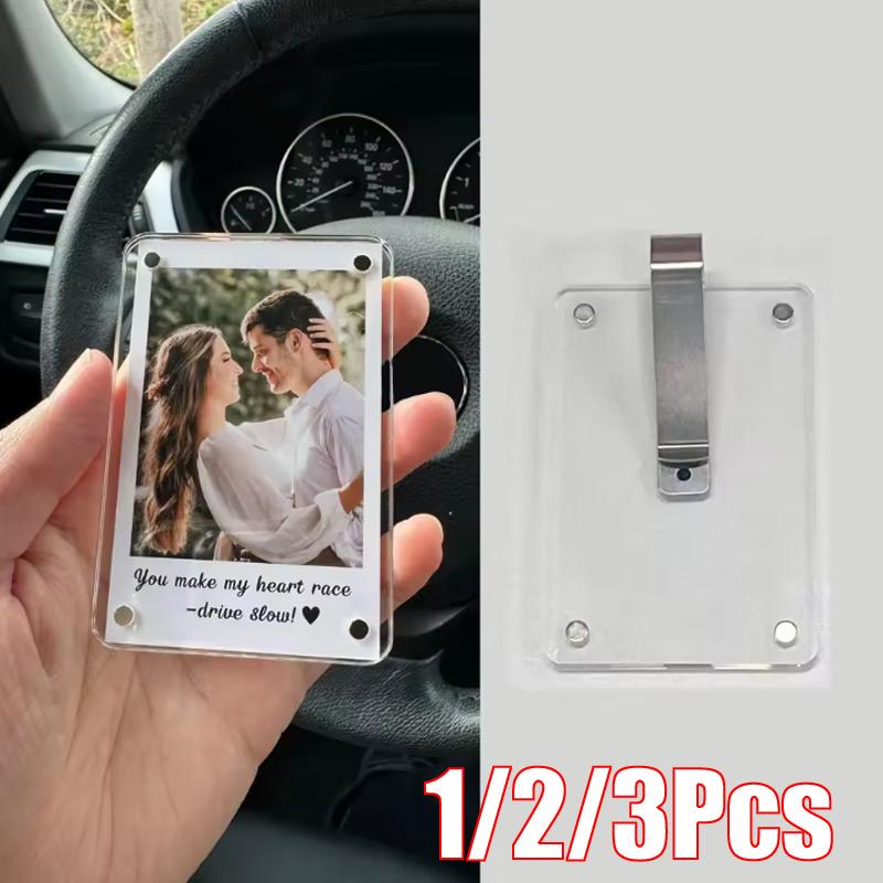 Car Visor Photo Clip Holds Pictures Auto Interior Decor Driving Keepsake Sun Visor Organizer Romantic Couples Gift For Him Her