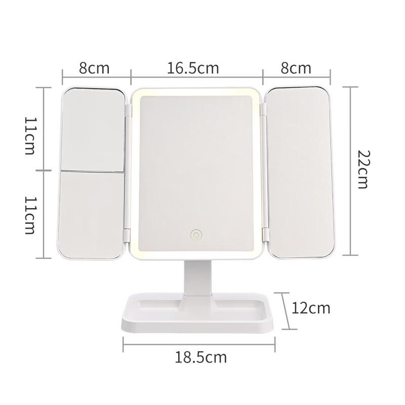 Oeny Foldable Rhombus Desktop Makeup Mirror with Light